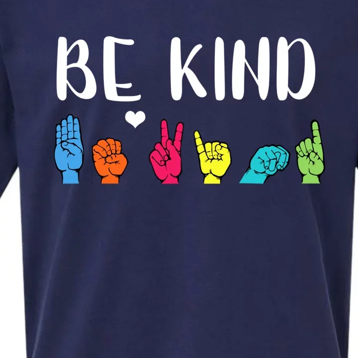 Be Kind Asl American Sign Language Cute Kindness Gift Sueded Cloud Jersey T-Shirt