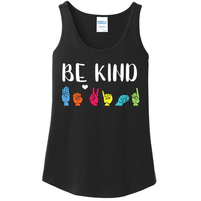 Be Kind ASL American Sign Language Cute Kindness Ladies Essential Tank