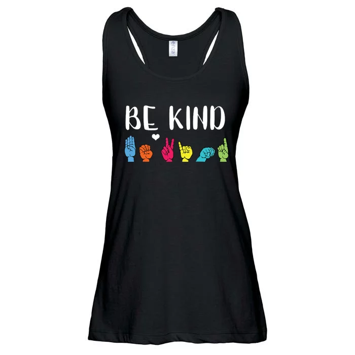 Be Kind ASL American Sign Language Cute Kindness Ladies Essential Flowy Tank