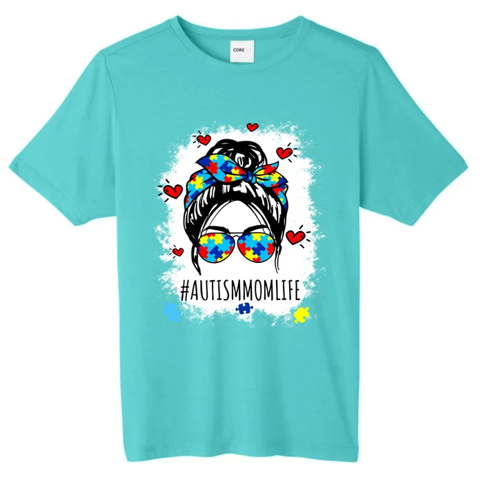 Be Kind Autism Awareness Messy Bun Proud Autism Mom Life Gift ChromaSoft Performance T-Shirt