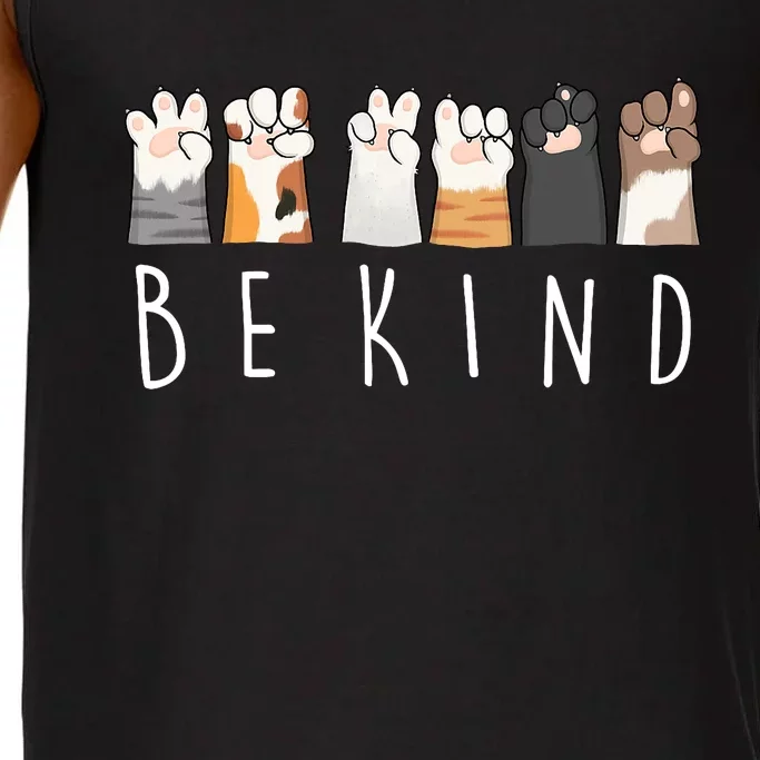 Be Kind Asl Sign Language Kindness Cat Paws Finger Signs Comfort Colors® Tank Top