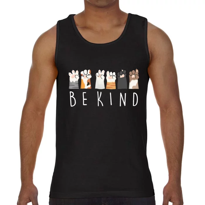 Be Kind Asl Sign Language Kindness Cat Paws Finger Signs Comfort Colors® Tank Top