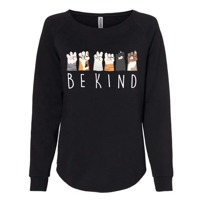 Be Kind Asl Sign Language Kindness Cat Paws Finger Signs Womens California Wash Sweatshirt