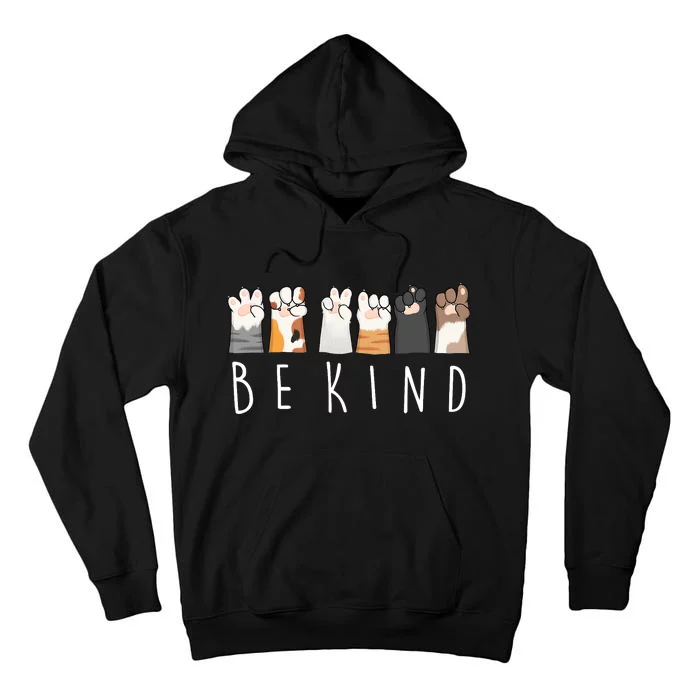 Be Kind Asl Sign Language Kindness Cat Paws Finger Signs Tall Hoodie