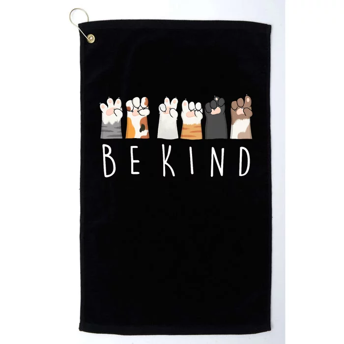 Be Kind Asl Sign Language Kindness Cat Paws Finger Signs Platinum Collection Golf Towel