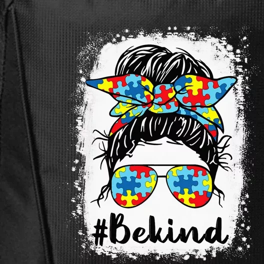 Be Kind Autism Awareness Messy Bun  Tees City Backpack