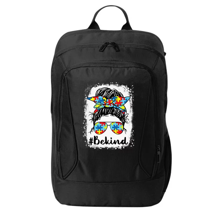 Be Kind Autism Awareness Messy Bun  Tees City Backpack