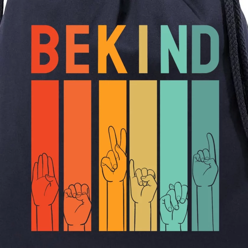 Be Kind Asl Sign Language Anti Bullying Day Kindness Unity Gift Drawstring Bag