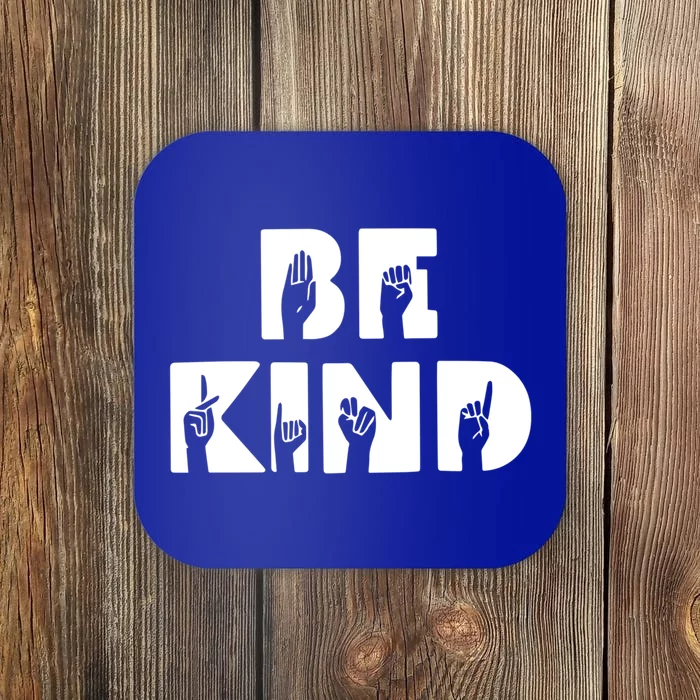 Be Kind Asl Sign Language Deaf Interpreter Gift Coaster