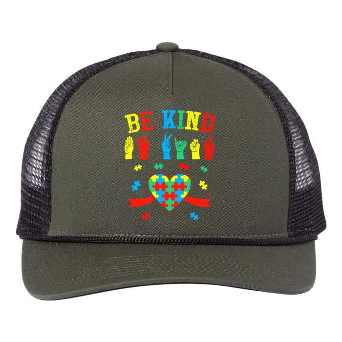 Be Kind Asl Sign Language Hand Talking Gift Retro Rope Trucker Hat Cap