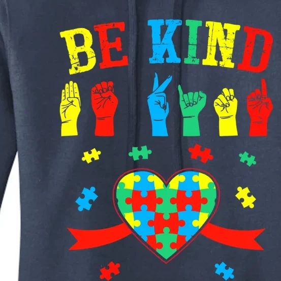 Be Kind Asl Sign Language Hand Talking Gift Women's Pullover Hoodie