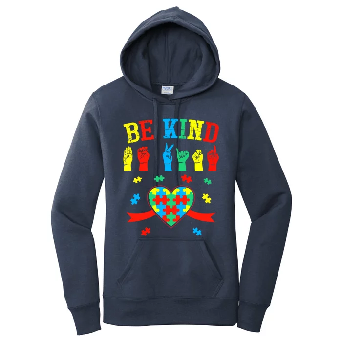 Be Kind Asl Sign Language Hand Talking Gift Women's Pullover Hoodie