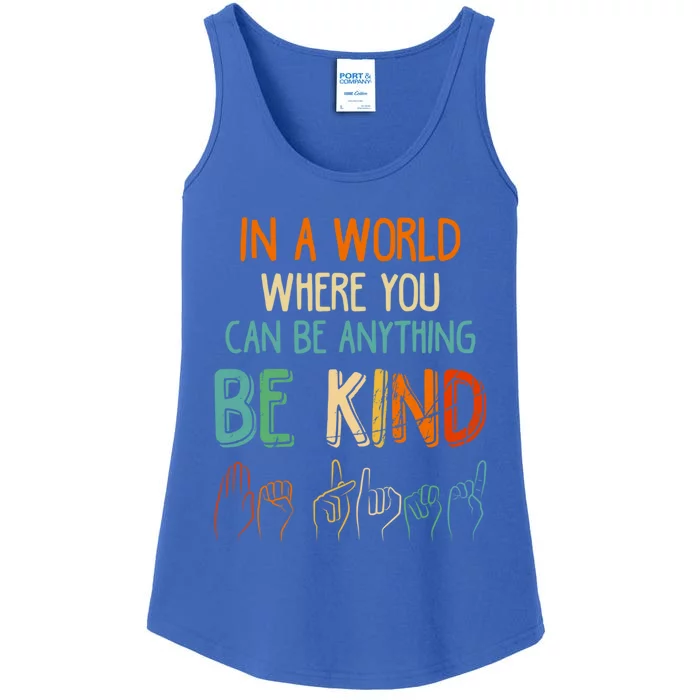 Be Kind Asl Sign Language Gift Ladies Essential Tank