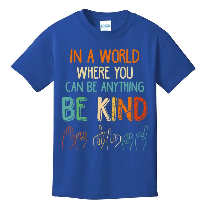 Be Kind Asl Sign Language Gift Kids T-Shirt