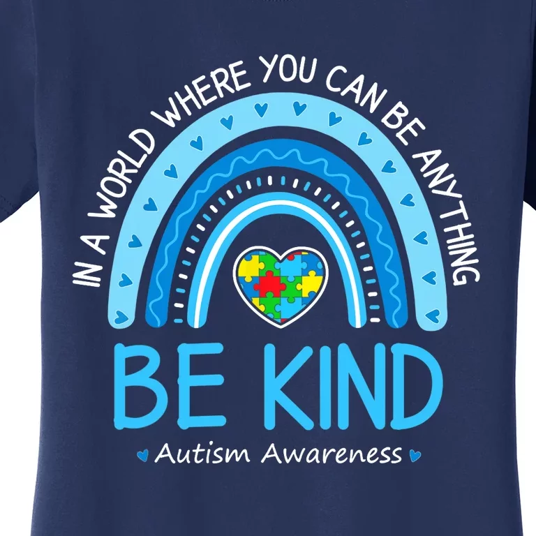 Be Kind Autism Awareness Leopard Rainbow Choose Kindness Women's T-Shirt