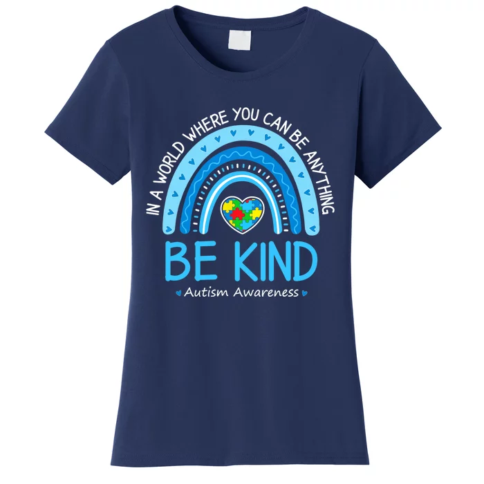 Be Kind Autism Awareness Leopard Rainbow Choose Kindness Women's T-Shirt