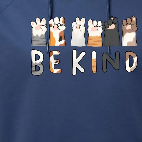 Be Kind Asl Sign Language Kindness Hand Talking Finger Signs Performance Fleece Hoodie