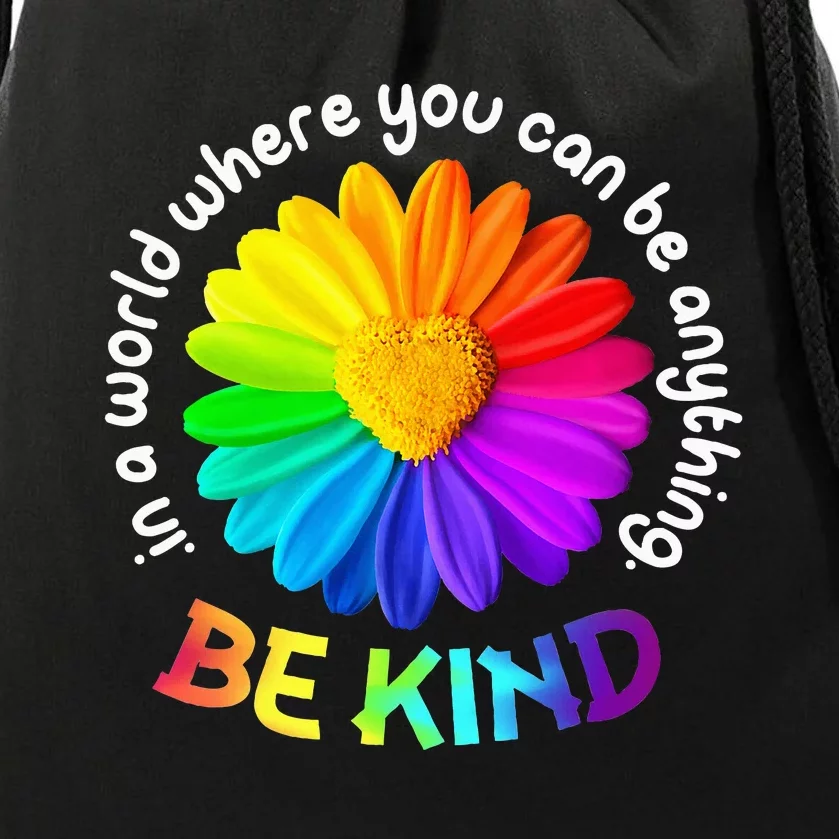 Be Kind Antibullying Kindness Orange Unity Day Sunflower Drawstring Bag