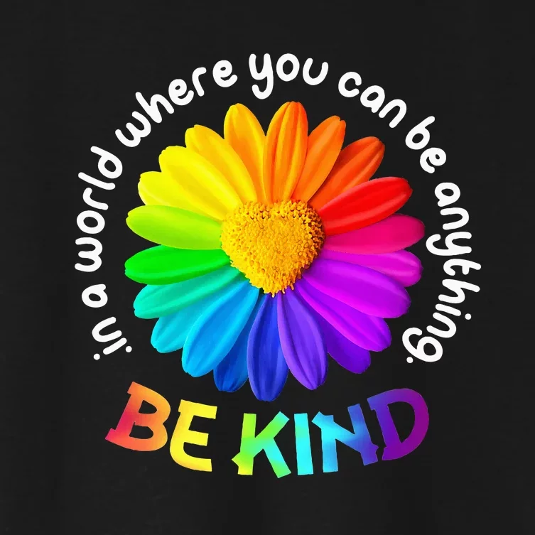 Be Kind Antibullying Kindness Orange Unity Day Sunflower Women's Crop Top Tee