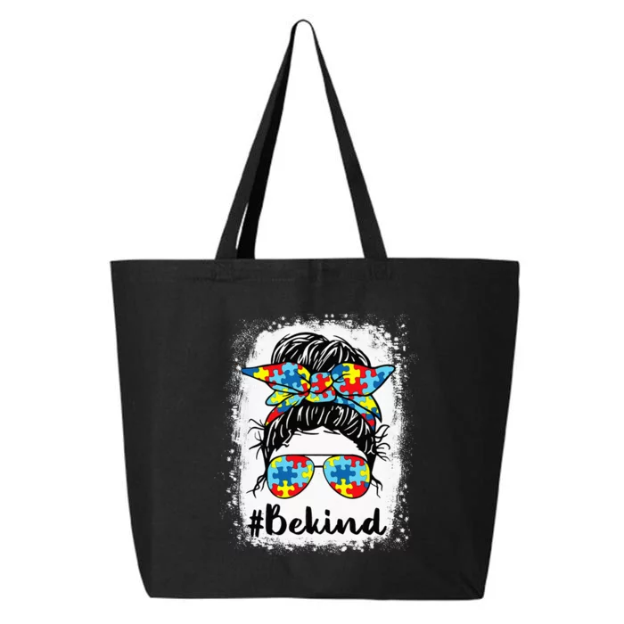 Be Kind Autism Awareness Messy Bun Girl S 25L Jumbo Tote