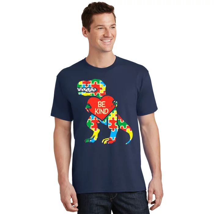 Be Kind Autism Awareness Dinosaur Boy Girl Toddlers T-Shirt