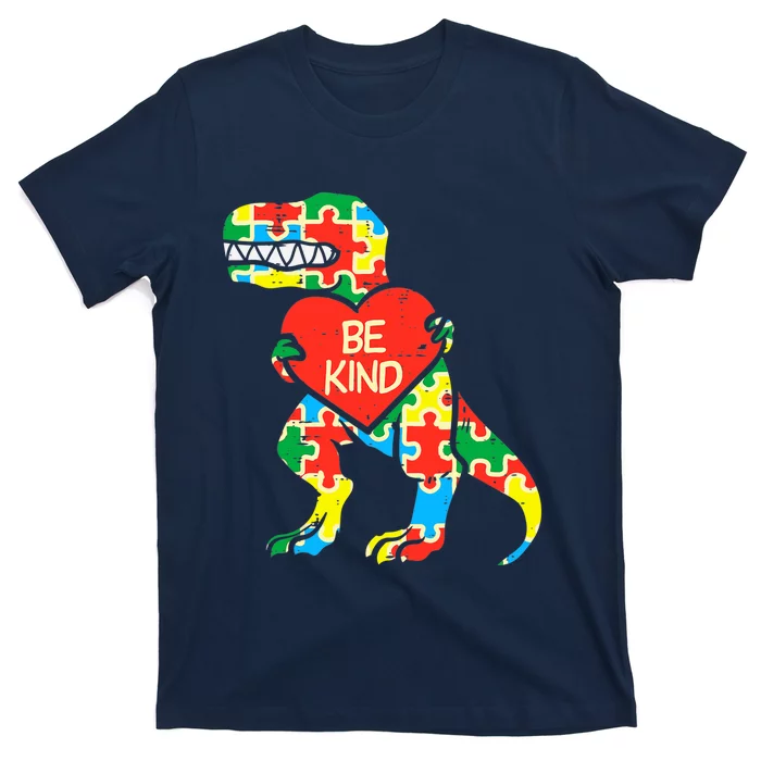 Be Kind Autism Awareness Dinosaur Boy Girl Toddlers T-Shirt