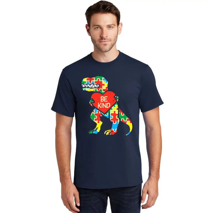 Be Kind Autism Awareness Dinosaur Boy Girl Toddlers Tall T-Shirt