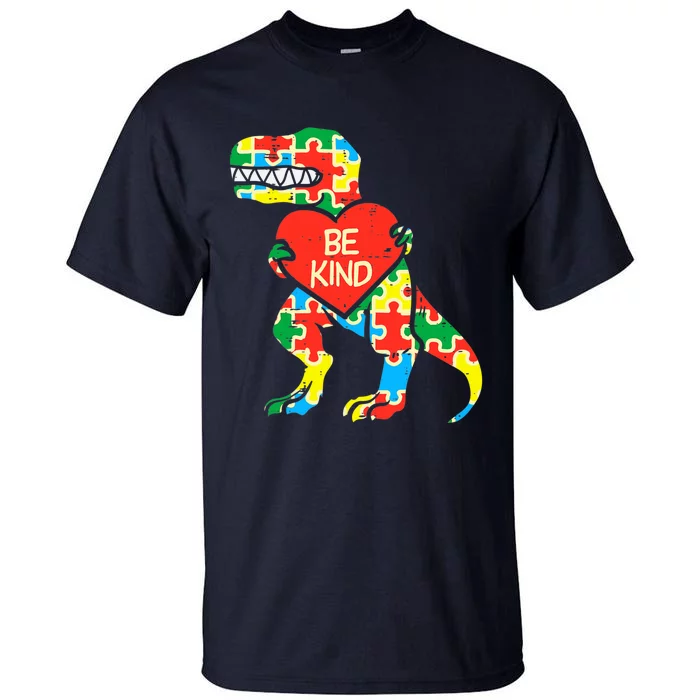 Be Kind Autism Awareness Dinosaur Boy Girl Toddlers Tall T-Shirt