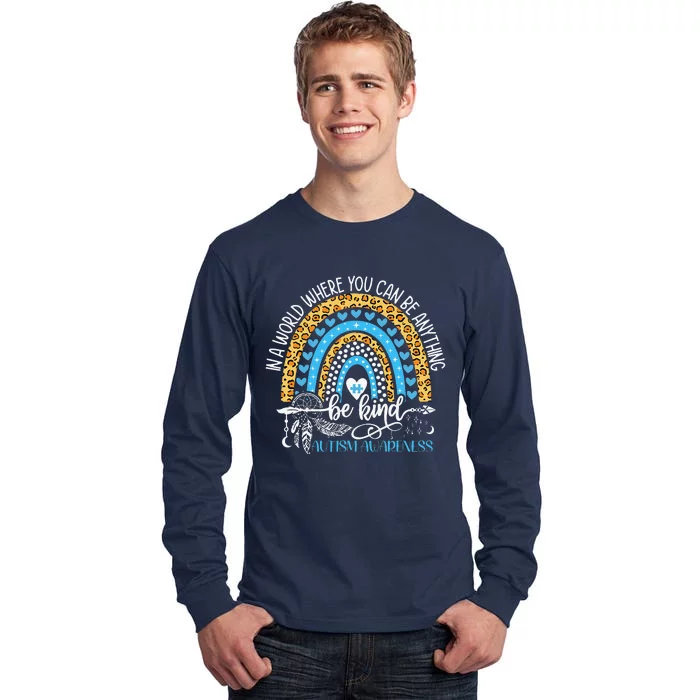 Be Kind Autism Awareness Rainbow Choose Kindness Tall Long Sleeve T-Shirt