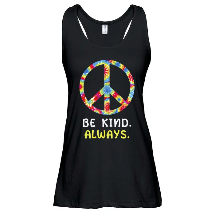 Be Kind Always Kindness Tie Dye Peace Sign Vintage Retro Ladies Essential Flowy Tank