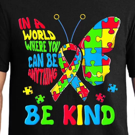 Be Kind Autism Awareness Kindness Puzzle Ribbon Butterfly Pajama Set