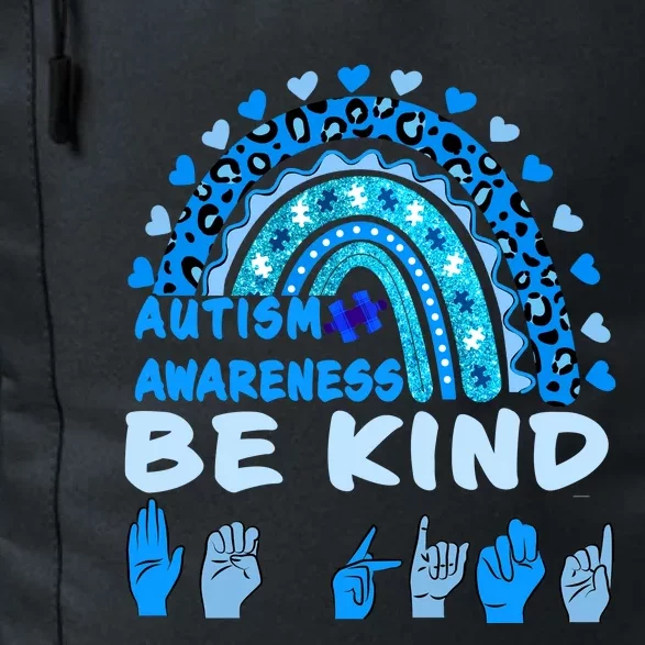 Be Kind Autism Awareness Rainbow Trendy BoHo Rainbow Leopard Print Daily Commute Backpack