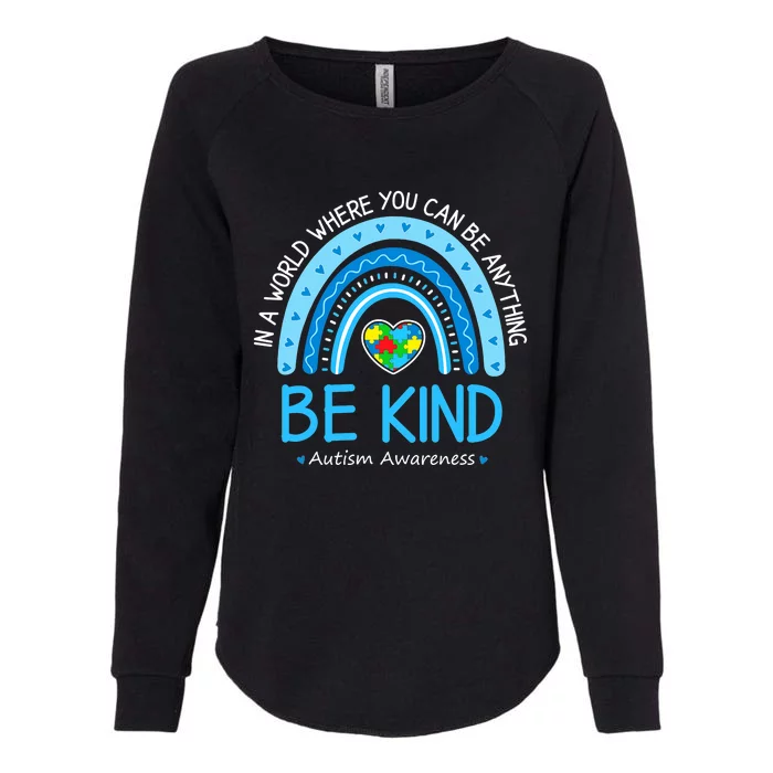 Be Kind Autism Awareness Leopard Rainbow Choose Kindness Womens California Wash Sweatshirt