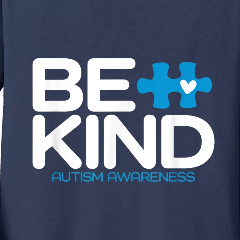 Be Kind Autism Awareness Kids Long Sleeve Shirt