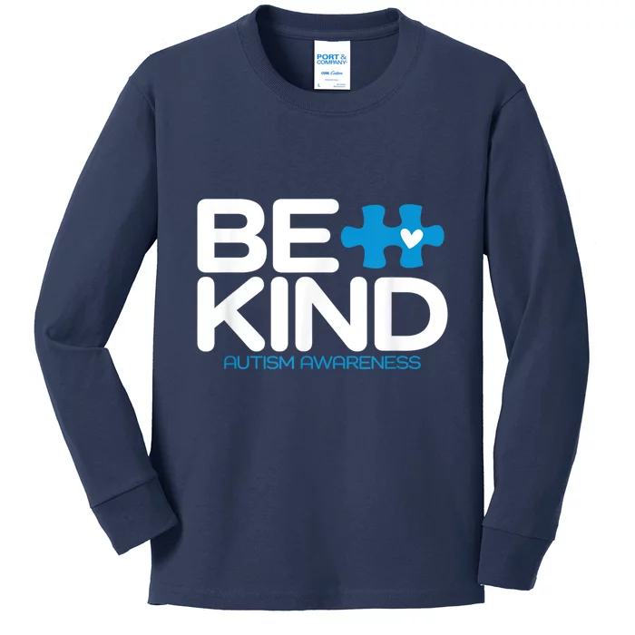 Be Kind Autism Awareness Kids Long Sleeve Shirt