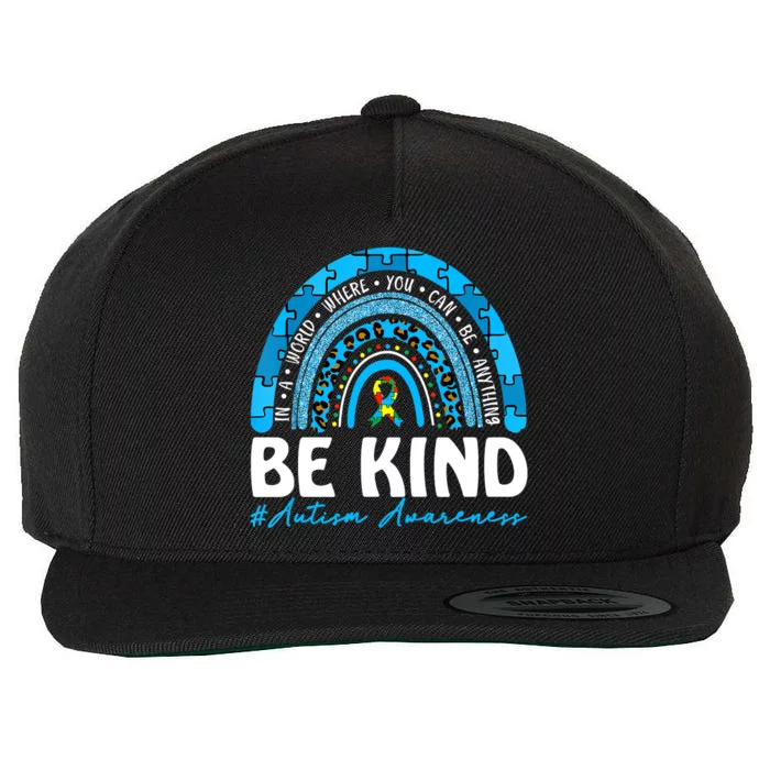 Be Kind Autism Awareness Wool Snapback Cap