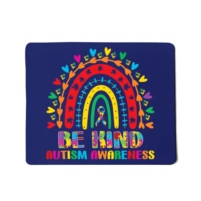 Be Kind Autism Awareness Rainbow Puzzle Piece Mom Dad Wo Mousepad