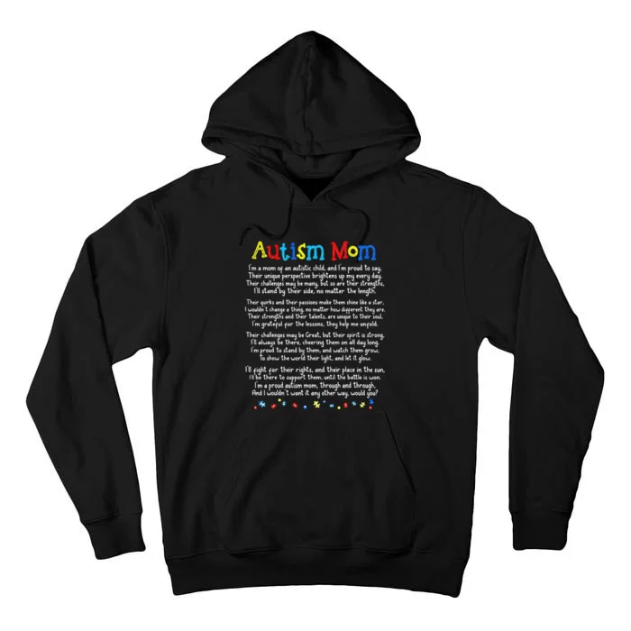 Be Kind Autism Awareness For Autism Mom Tall Hoodie