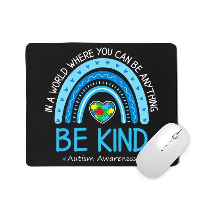 Be Kind Autism Awareness Leopard Rainbow puzzle Mousepad