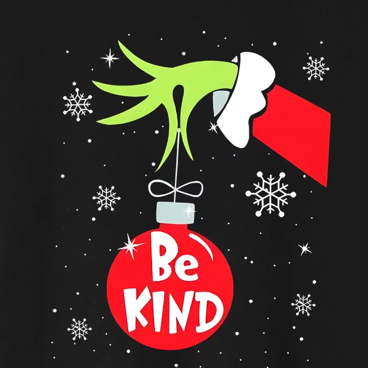 Be Kind At Anytime Teacher Jingle Ball Christmas Grinchmas Women's Crop Top Tee