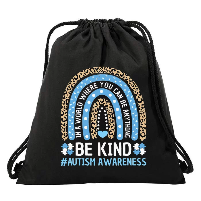 Be Kind Autism Awareness Rainbow autism Teacher Drawstring Bag