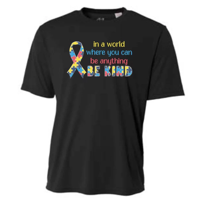 Be Kind Autism Awareness Kindness Puzzle Ribbon Gift Cooling Performance Crew T-Shirt