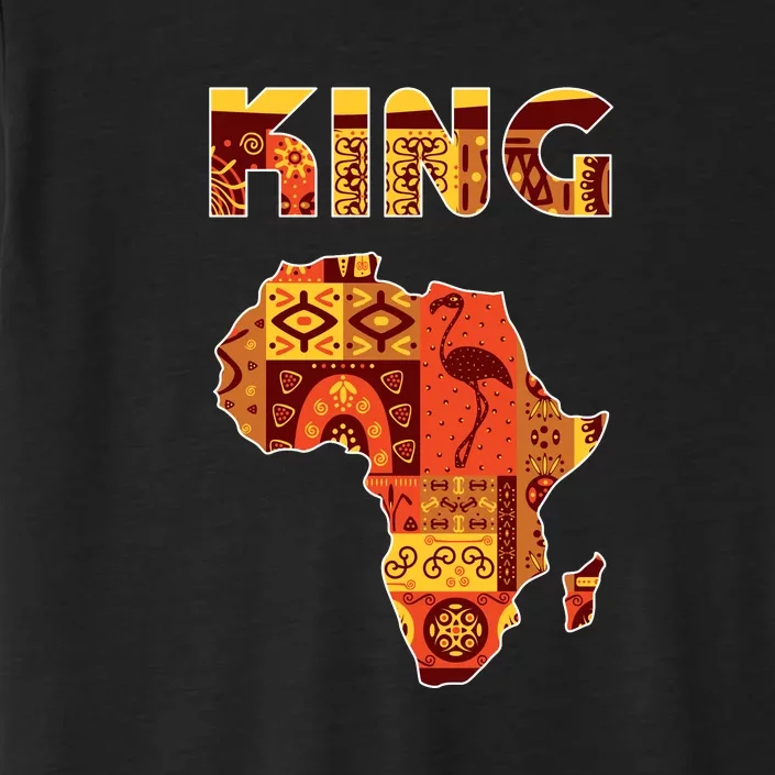 Black King African Art Pattern Africa Map Black Pride Couple Matching ChromaSoft Performance T-Shirt