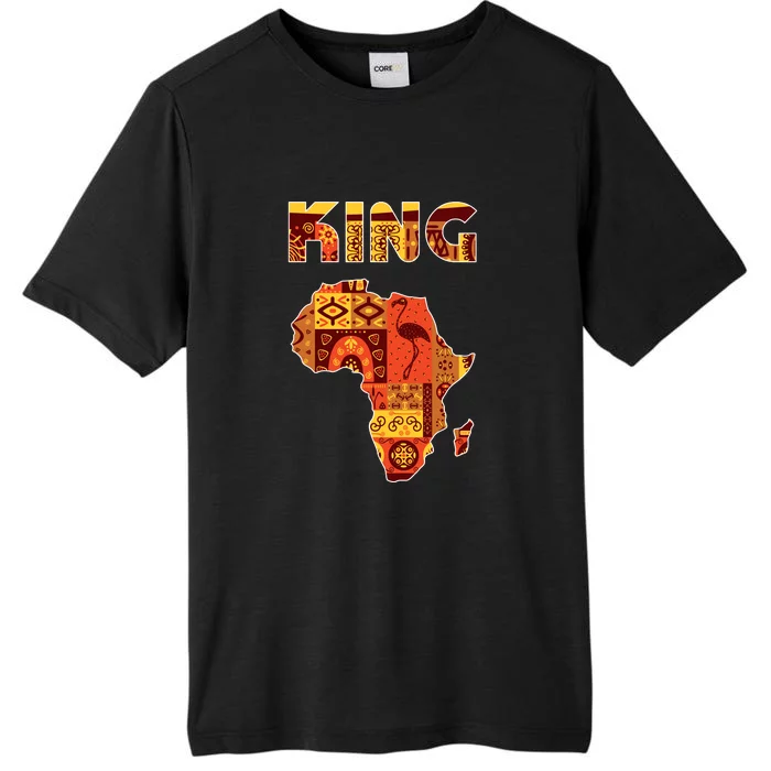 Black King African Art Pattern Africa Map Black Pride Couple Matching ChromaSoft Performance T-Shirt