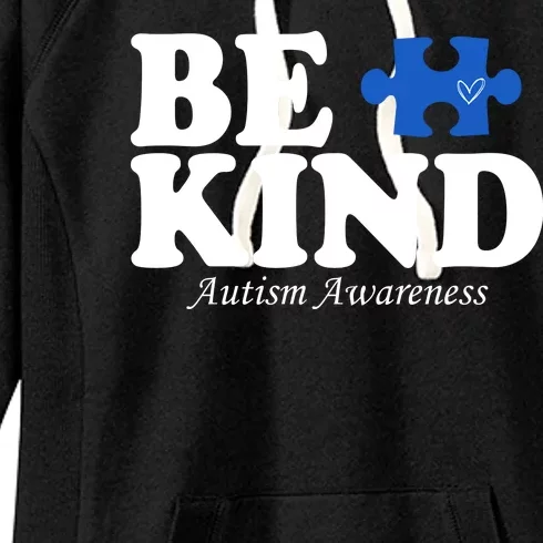 Be Kind Autism Awareness Puzzle Women's Fleece Hoodie