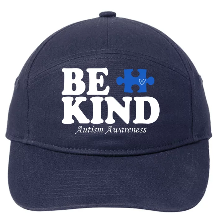 Be Kind Autism Awareness Puzzle 7-Panel Snapback Hat