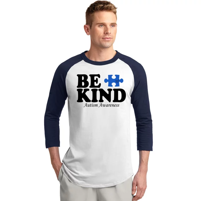 Be Kind Autism Awareness Puzzle Baseball Sleeve Shirt