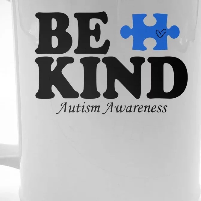 Be Kind Autism Awareness Puzzle Front & Back Beer Stein