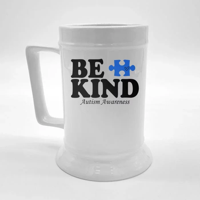 Be Kind Autism Awareness Puzzle Front & Back Beer Stein