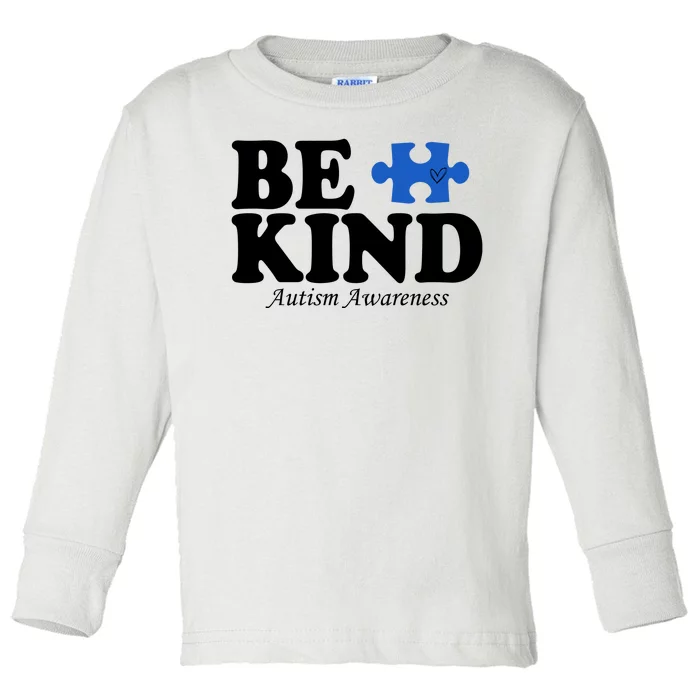 Be Kind Autism Awareness Puzzle Toddler Long Sleeve Shirt